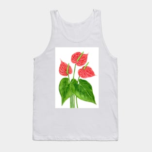 Flamingo flower watercolor Tank Top